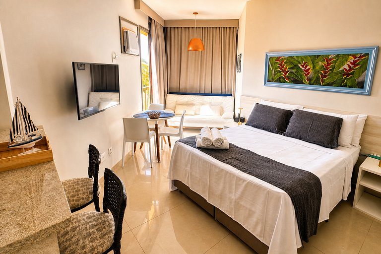 Loft familiar até 5 | praia, piscinas e enxoval