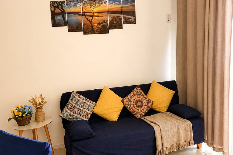Reserva do Sahy: Apartamento amplo com quarto e varanda